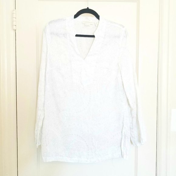 Cynthia Rowley Women's Long-sleeved Linen Tunic - Picture 1 of 8